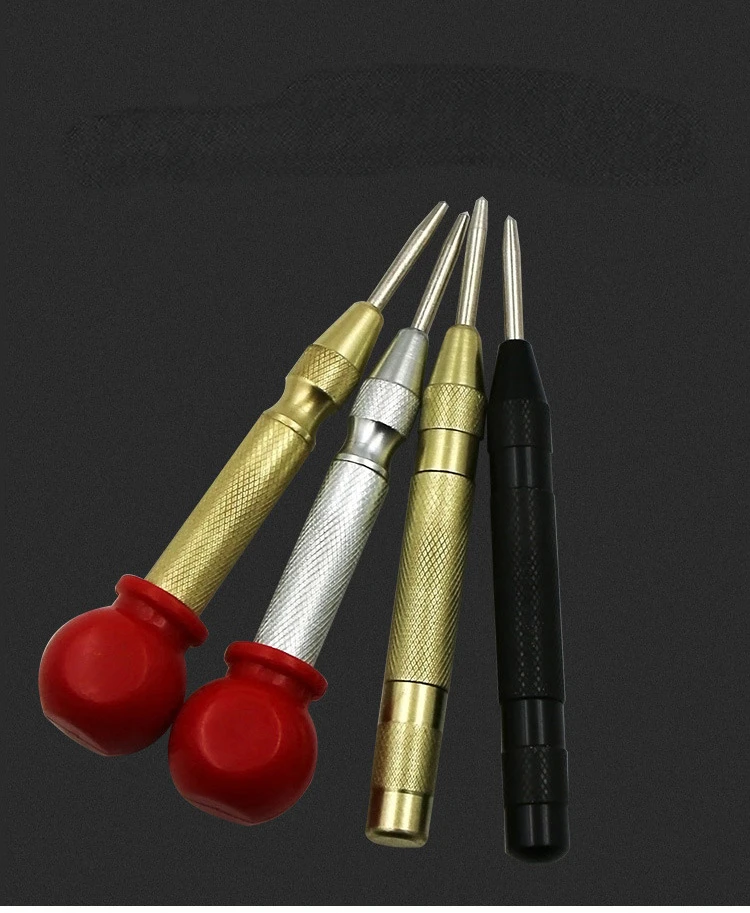 

5-inch automatic center pin spring loaded mark center punch tool wood indentation mark woodworking tool bit