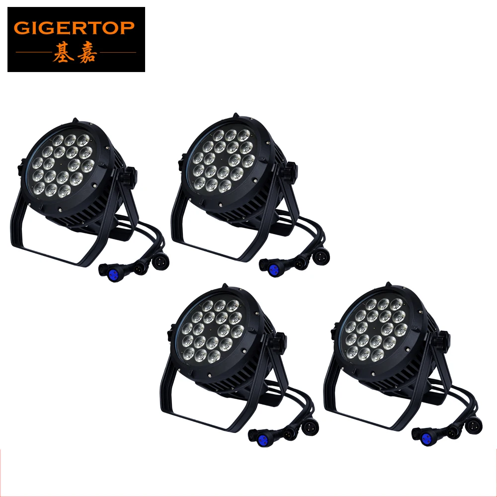 

TIPTOP TP-P105C 4 Pack 18x18W New Case Outdoor Waterproof Led Par Cans Stand Alone Color Mixing Customizable Program LOGO OEM