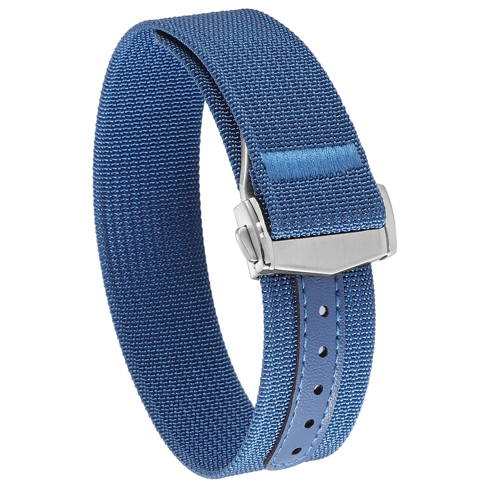 Versatile Nylon Waterproof Sports Watch Strap with Folding Buckle