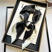 2024 Fashion Luxury Brand 70cm Silk Square Scarf Women Satin Neck Tie Female Hair Bandana Headkerchief Shawl Wrap Hijab Echarpe 5
