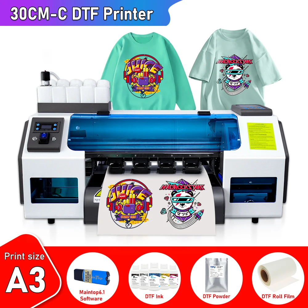 A3 Impresora Dtf Per Epson Dual Xp600 Dtf Direttamente Su Pellicola Dtf Macchina Da Stampa Per Magliette A Trasferimento Termico Per La Stampa Di Tess