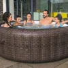 5 To 7 Person Inflatable Hot Tub Round Portable Outdoor Spa with 180 AirJets and  Energy Saving Cover, Bathtubs 6