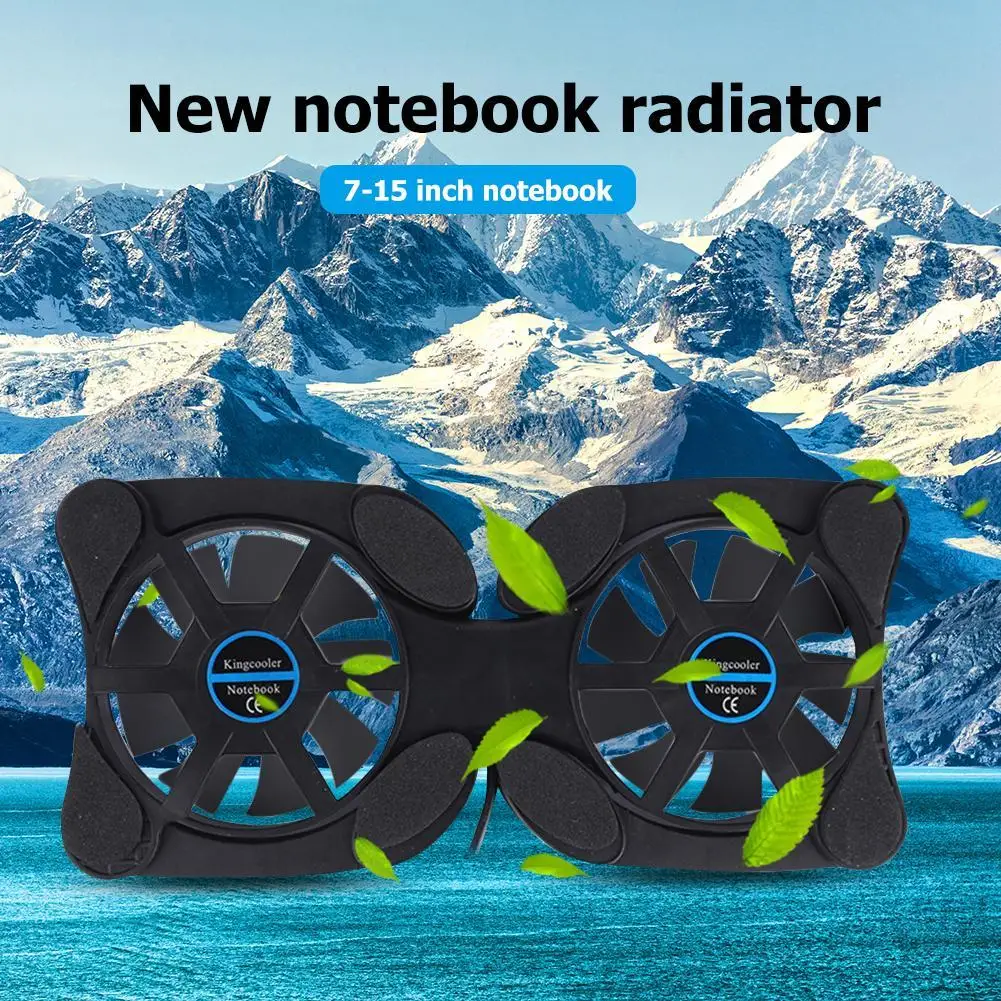 Portable Folding USB Powered Laptop Cooler Dual Fan Cooling Pad For Notebook PC_voghion.com