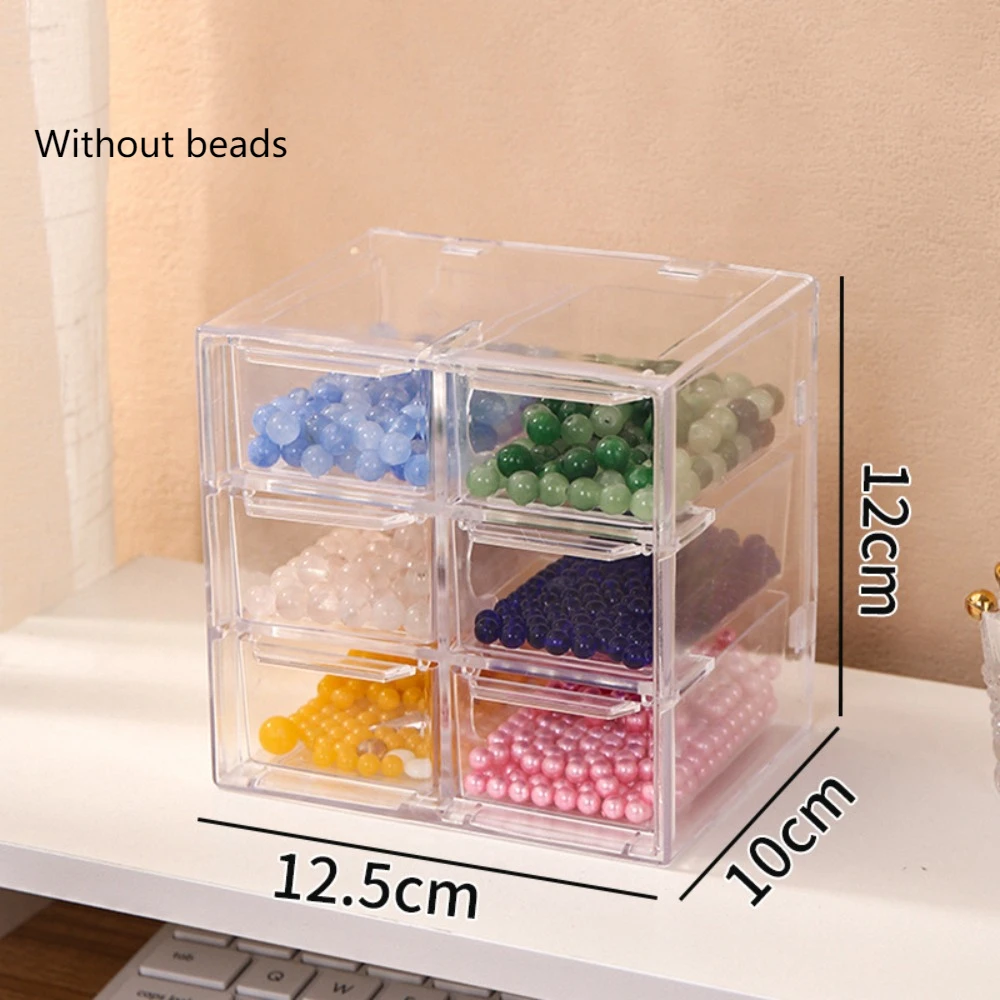 Acrylic Large Capacity Drawer Transparent Divided Beaded Storage Box DIY Handmade Jewelry Display Box