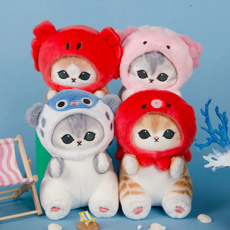 

Плюшевые плюшевые куклы Mofusand Kawaii Cos 23 см для косплея, морские животные, краб, осьминог, саламандра, милые плюшевые куклы, подарок для детей
