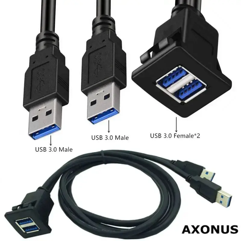 

Кабель-удлинитель автомобильный с двумя портами USB, 1 м, 2 м