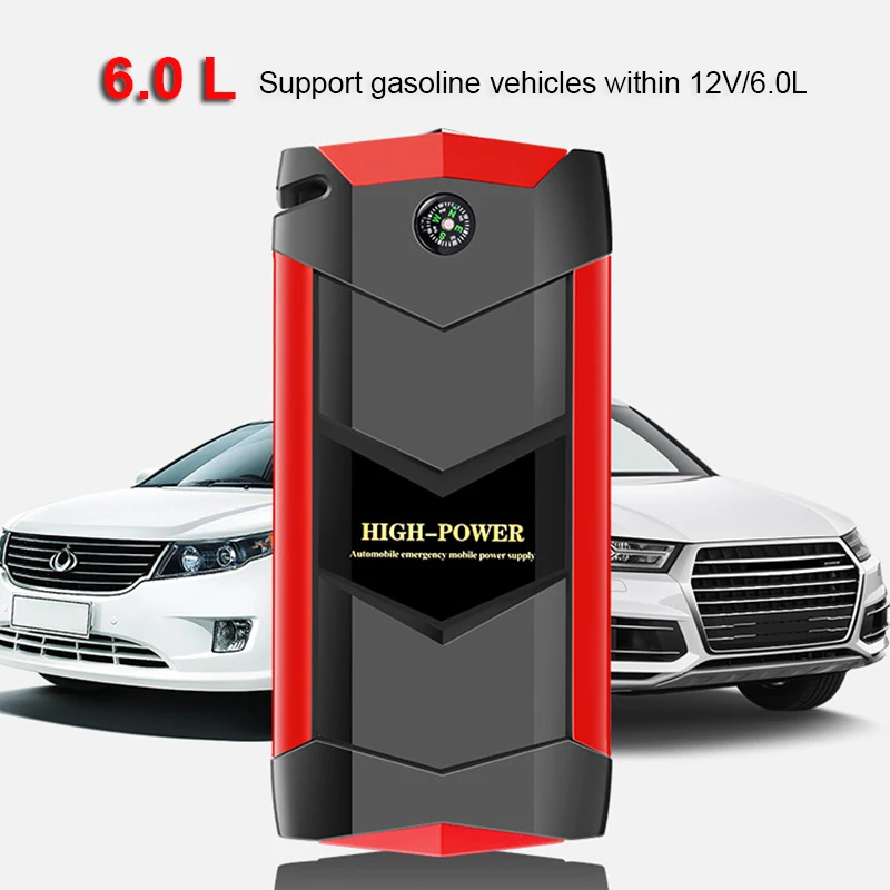 

82800mAh Car Jump Starter Battery Charger Emergency Power Bank Booster with LED Starting Device 12V 6.0L Car Battery Rescue