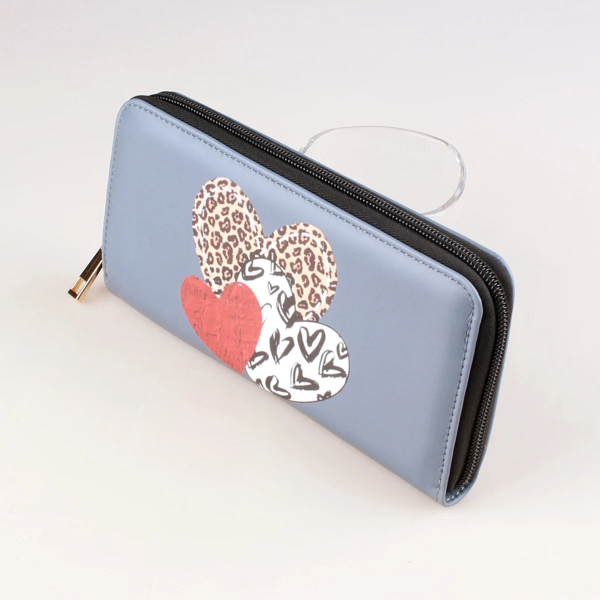 Printing Long Wallet, PU Leather Credit Card Holder, Simple Trendy Phone Coin Clutch Purse For Women