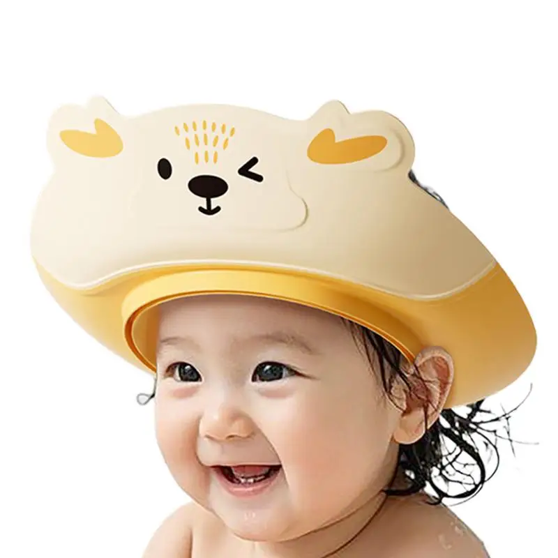 Baby Bathing Hat Adjustable Cartoon Ear Protection Shampooing Visor for Children Boys and Girls Hair Showering Supplies