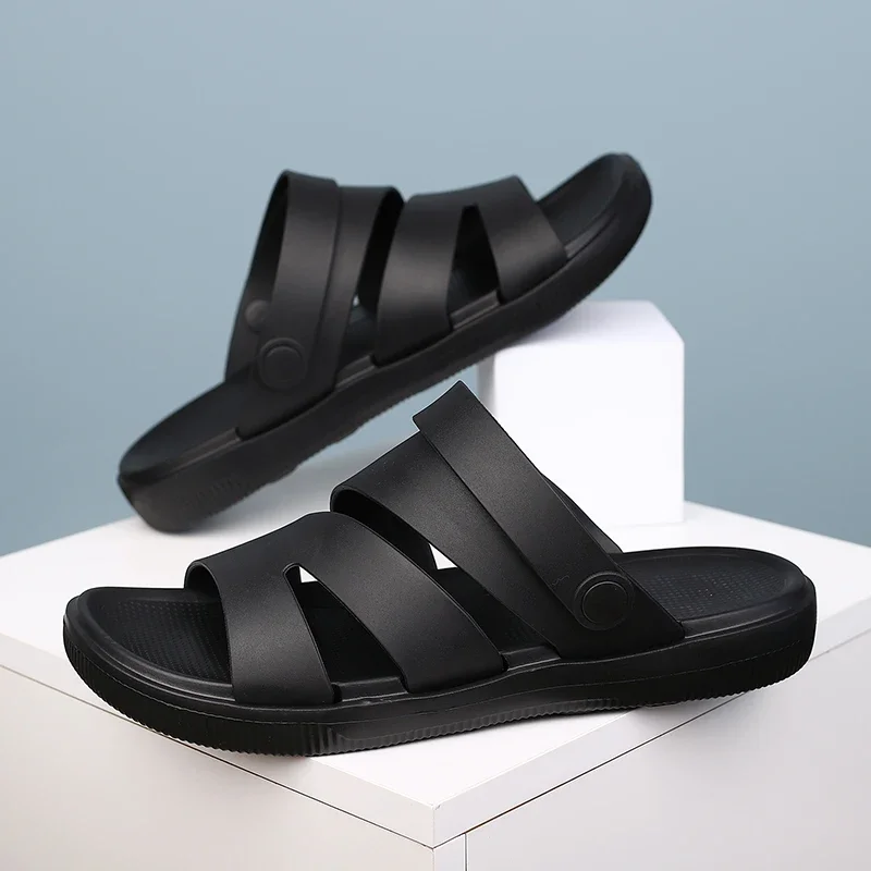 Fashion Men's Sandals Outdoor Slip on Men Slippers Breathable Lightweight Beach Shoes Comfort Casual Shoes Classic Roman Sandals
