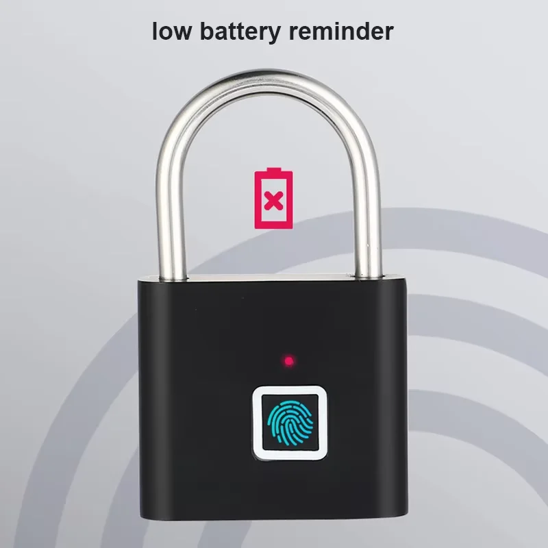 Xiaomi Fingerprint Padlock Smart USB Rechargeable Door Lock Waterproof Biometric Thumbprint Quick Unlock Zinc Alloy Door Padlock 4