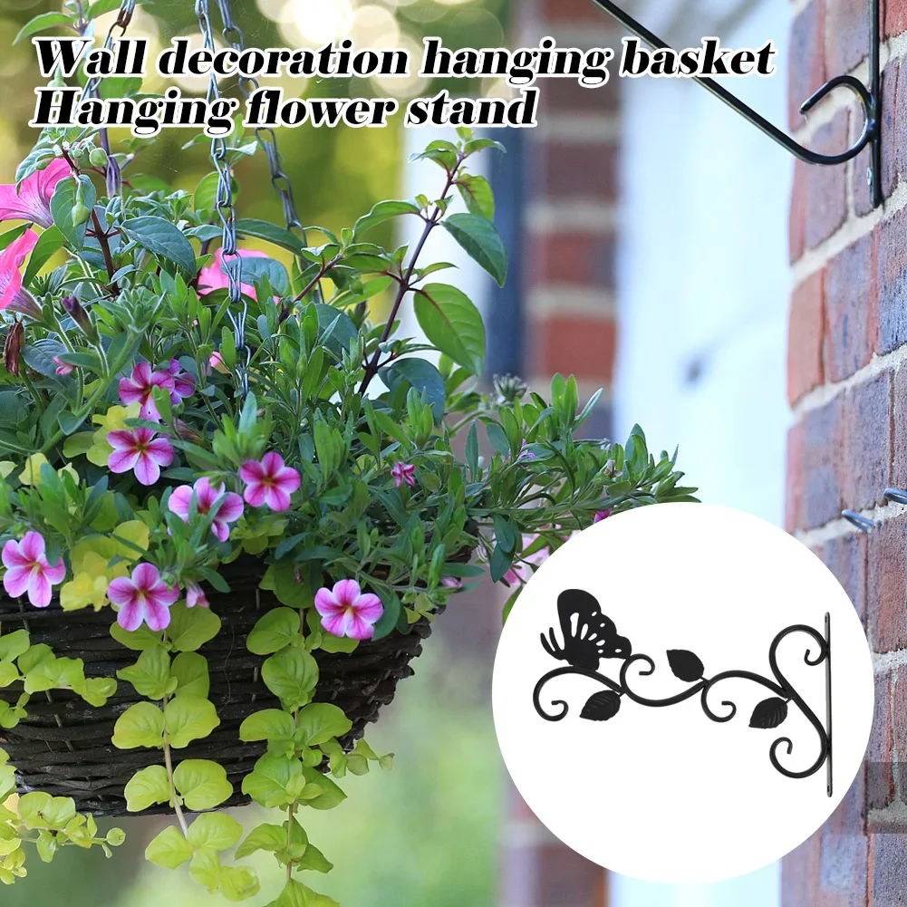 Wall-Mounted Hook Flower Pot Holder Europe Vintage Iron Art Flower Stand Garden Decoration Wall Hanging Basket Bracket flower pot plant hanger