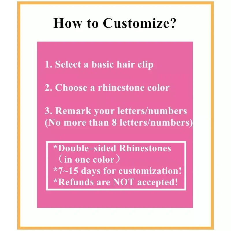 Customized Hair Clips for Women Acetate Hair Claw Personalized Name Number Rhinestones Barrettes DIY Jewelry Birthday Gifts