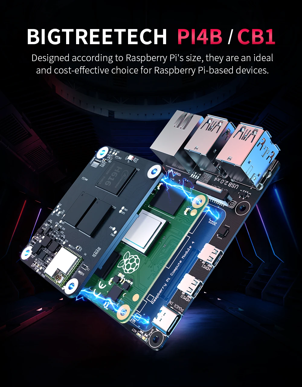 Adaptador bt Cb1 Skr Mini e3 V3.0 Octopus Pro Klipper Peças de Impressora 3d Raspberry pi 3b Voron Bigtreetech-pi4b - Imagem 6