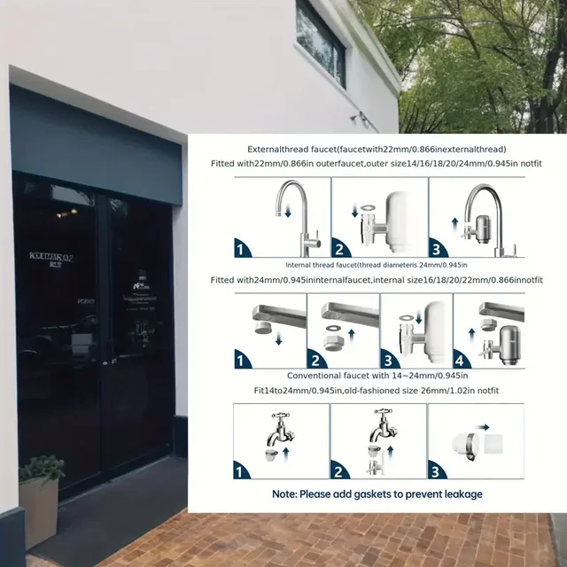 เครื่องกรองน้ําก๊อกน้ํา 1 แพ็ค, สแตนเลส 304, ติดตั้งโดยไม่ต้องใช้เครื่องมือ, ขจัดสารตะกั่ว, คลอรีน, กลิ่น, เหมาะกับก๊อกน้ําห้องครัว/ห้องน้ํา 6