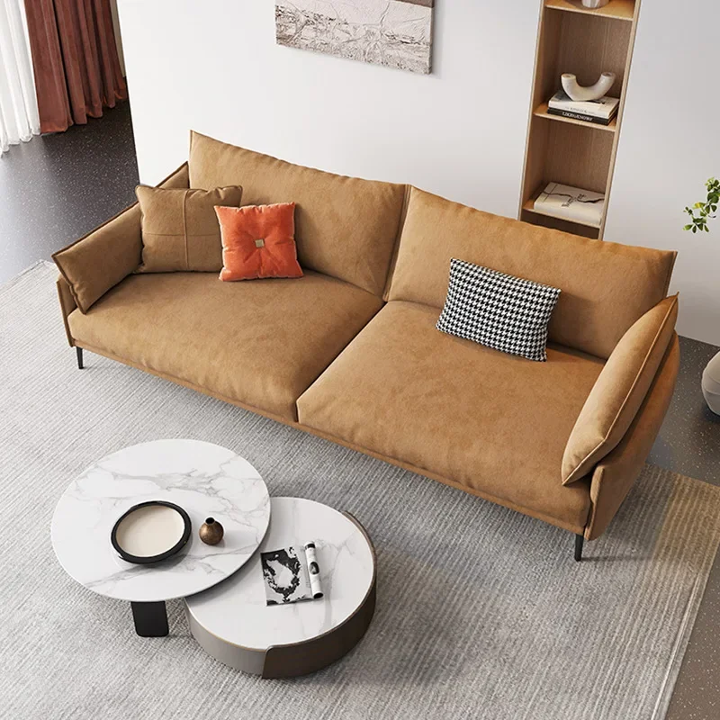 軽量で豪華なテクノロジーファブリックソファ、リビングルームの小さな