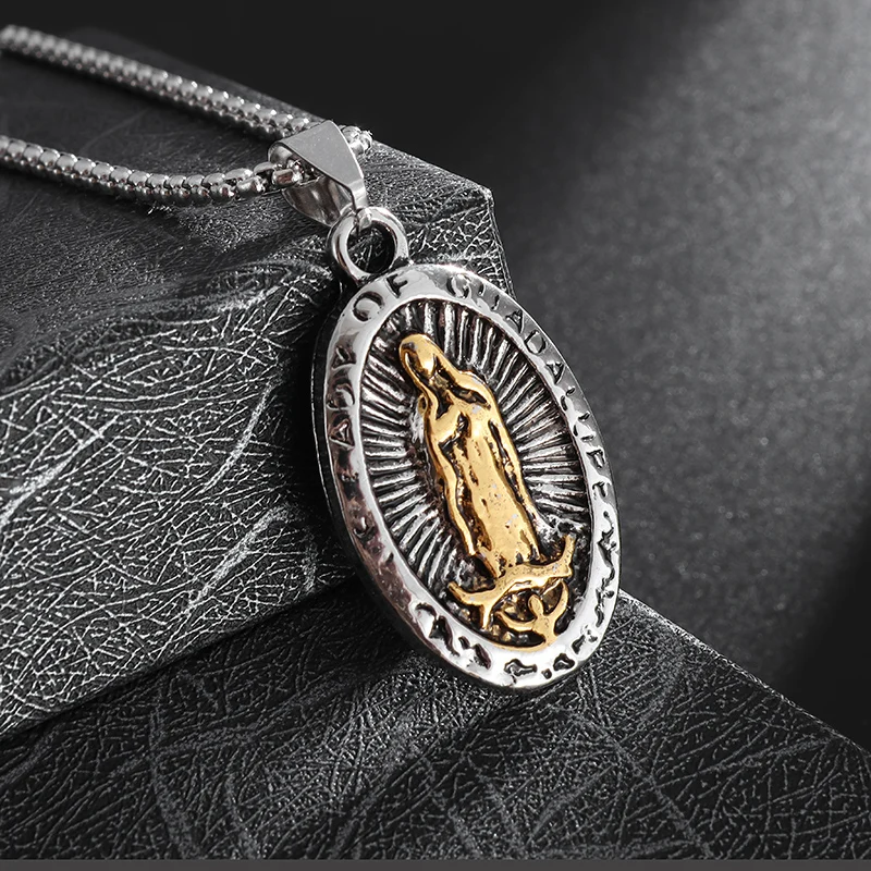 Ciondolo Miracoloso Medaglietta Della Vergine Maria In Acciaio - Foto 2