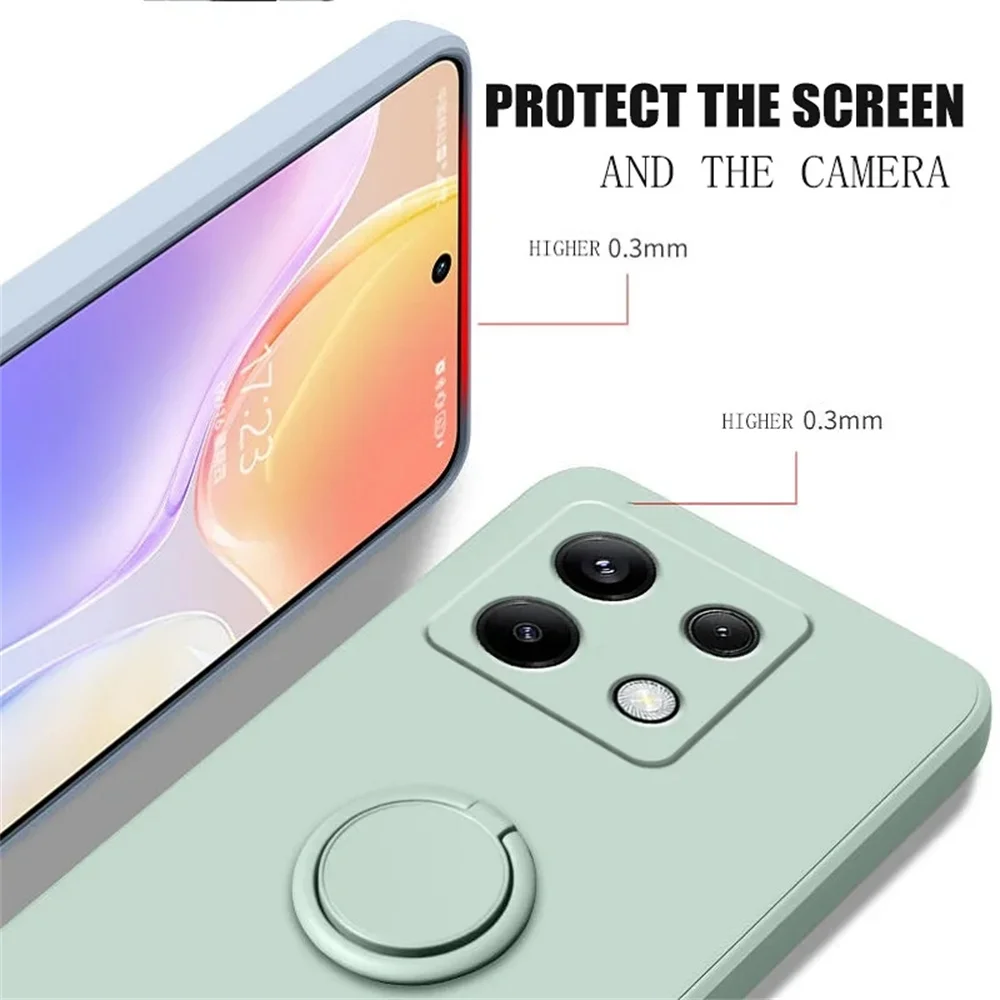 Liquid Silicone Case with Ring Holder and Strap