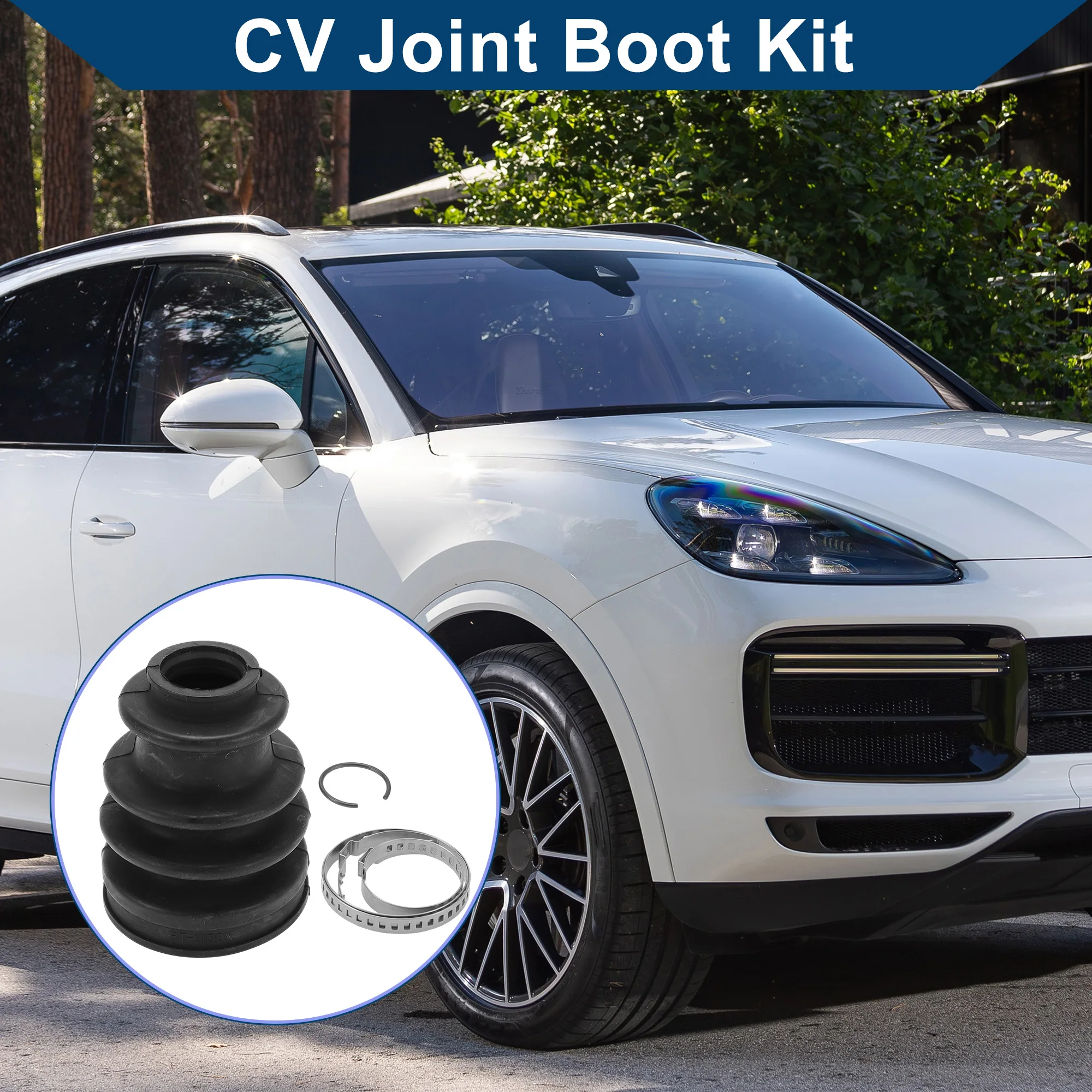 X Autohaux No.95534990301 Inner CV Joint Boot Kit w/ Clamps for Porsche Cayenne 2003-2006 2008-