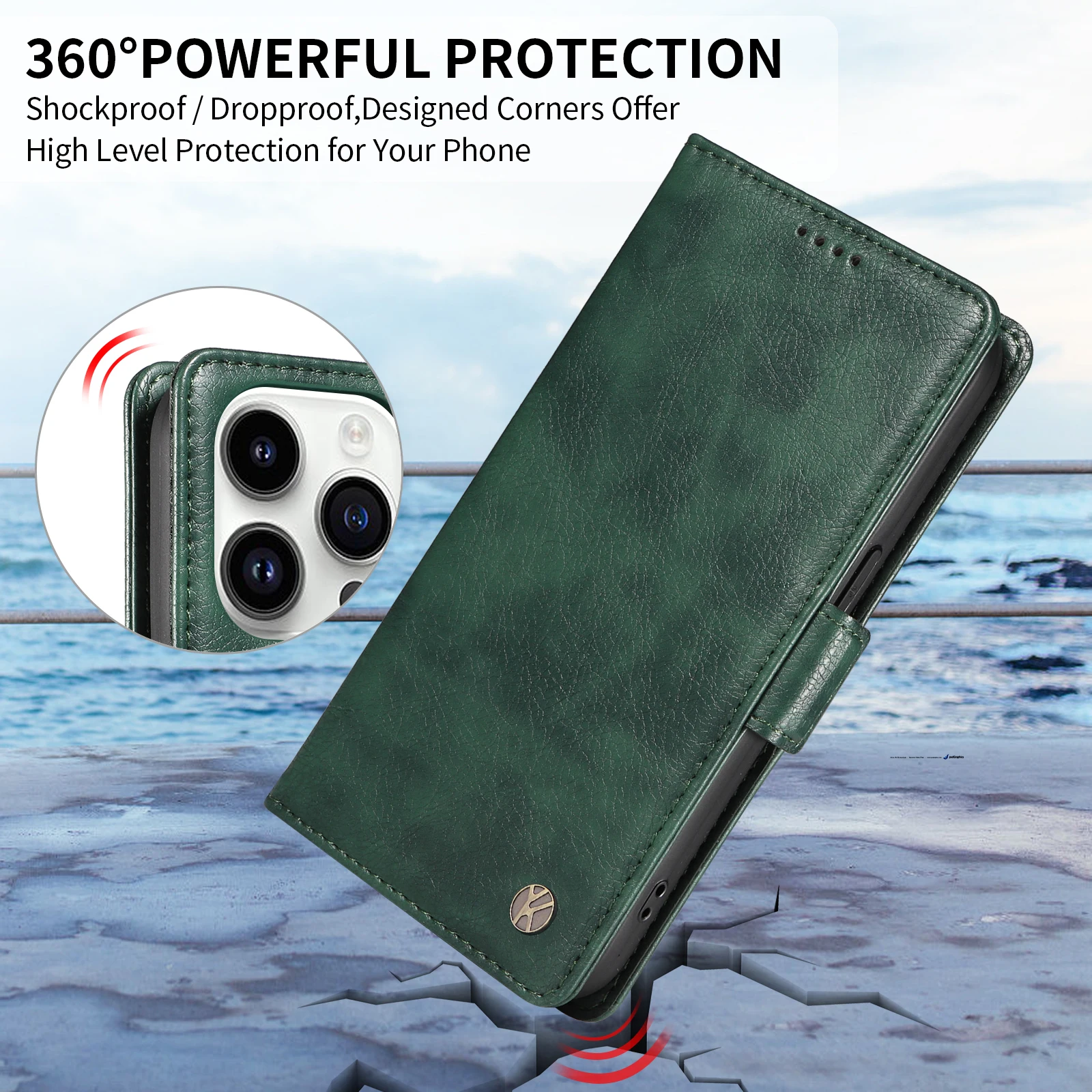 Shockproof Flip Wallet Leather Phone Case - Premium Coque
