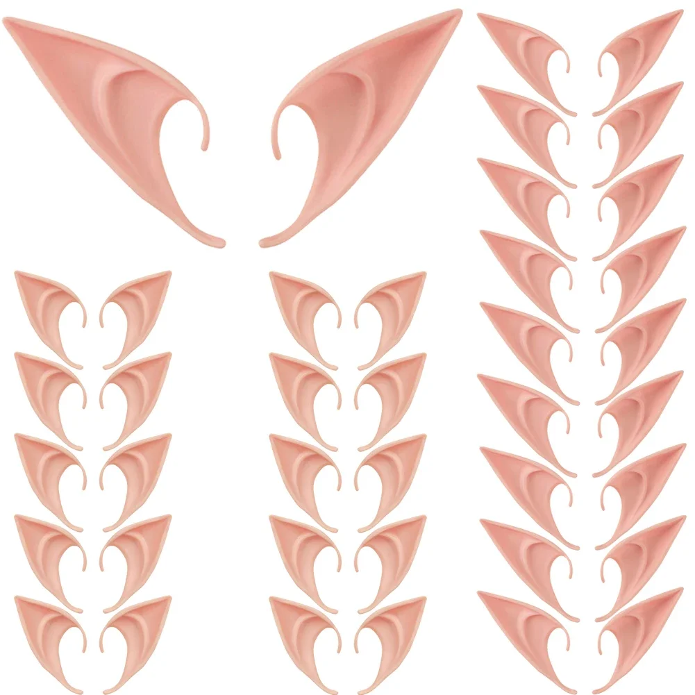 1-20Pairs Cosplay Latex Fairy Angel Elf Ears Halloween Masquerade Party Costumes Halloween Christmas Party Decor Supplies Props
