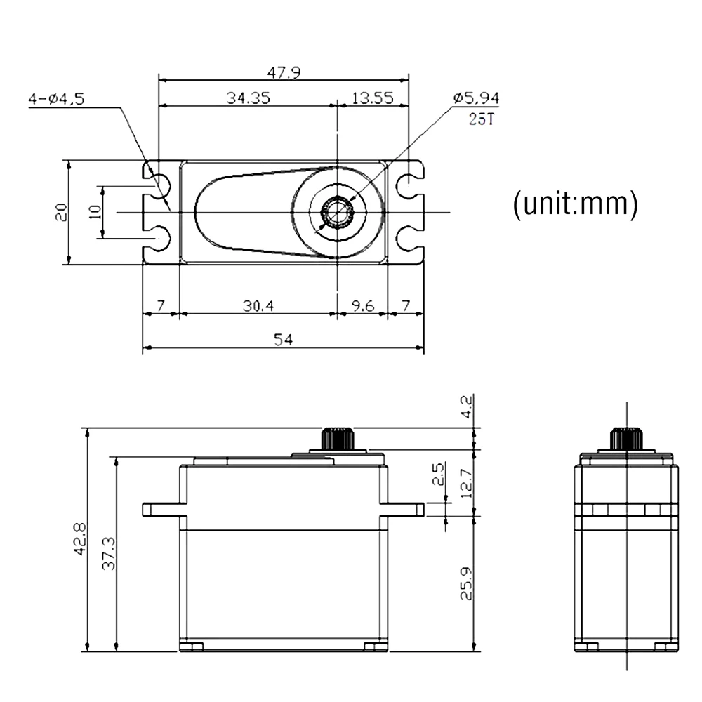9imod Bürstenloses Servo 20/30/40 kg Gehäuse aus Aluminiumlegierung, wasserdichtes digitales Metallgetriebe-Servo für 1/8 1/10 RC Crawler Car Boat DIY – Detail 1