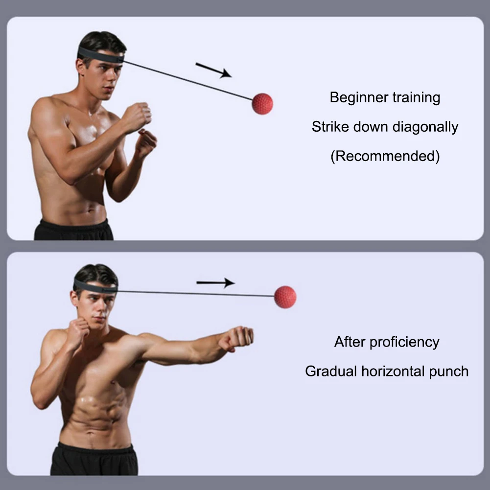 Boxing Reflex Speed Ball with Headband Hand Eye Coordination Training PU Boxing Training Ball Improve Speed PU Equipment