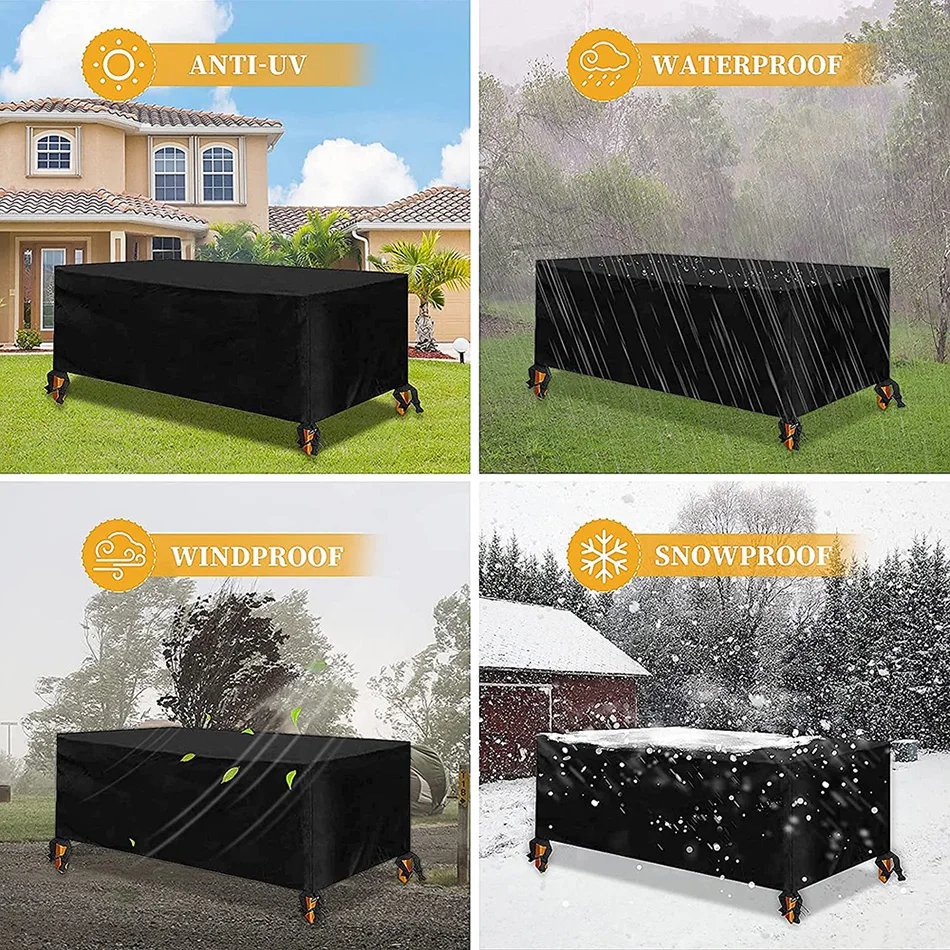 Wind-Proof Anti-UV Waterproof Outdoor Patio Furniture Covers Garden Snow Outdoor Rain Cover for Sofa Table Chair Extra Large patio furniture cover