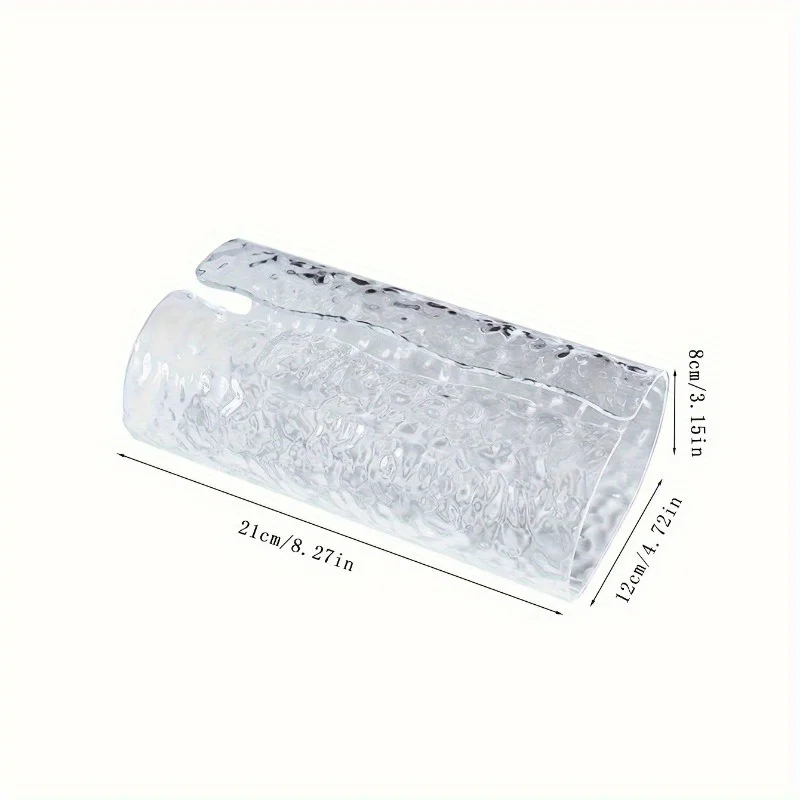 1pc, Elegant Oval Wavy Textured Tissue Box Cover, Plastic Napkin Holder for Bathroom,  Premium Living Room Table Décor