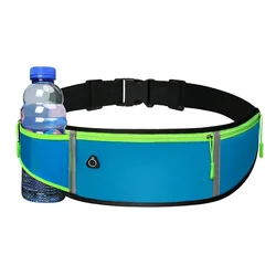 Unisex Waterproof Sports Waist Bag with Mobile Phone Pouch (BL with bottle bag)