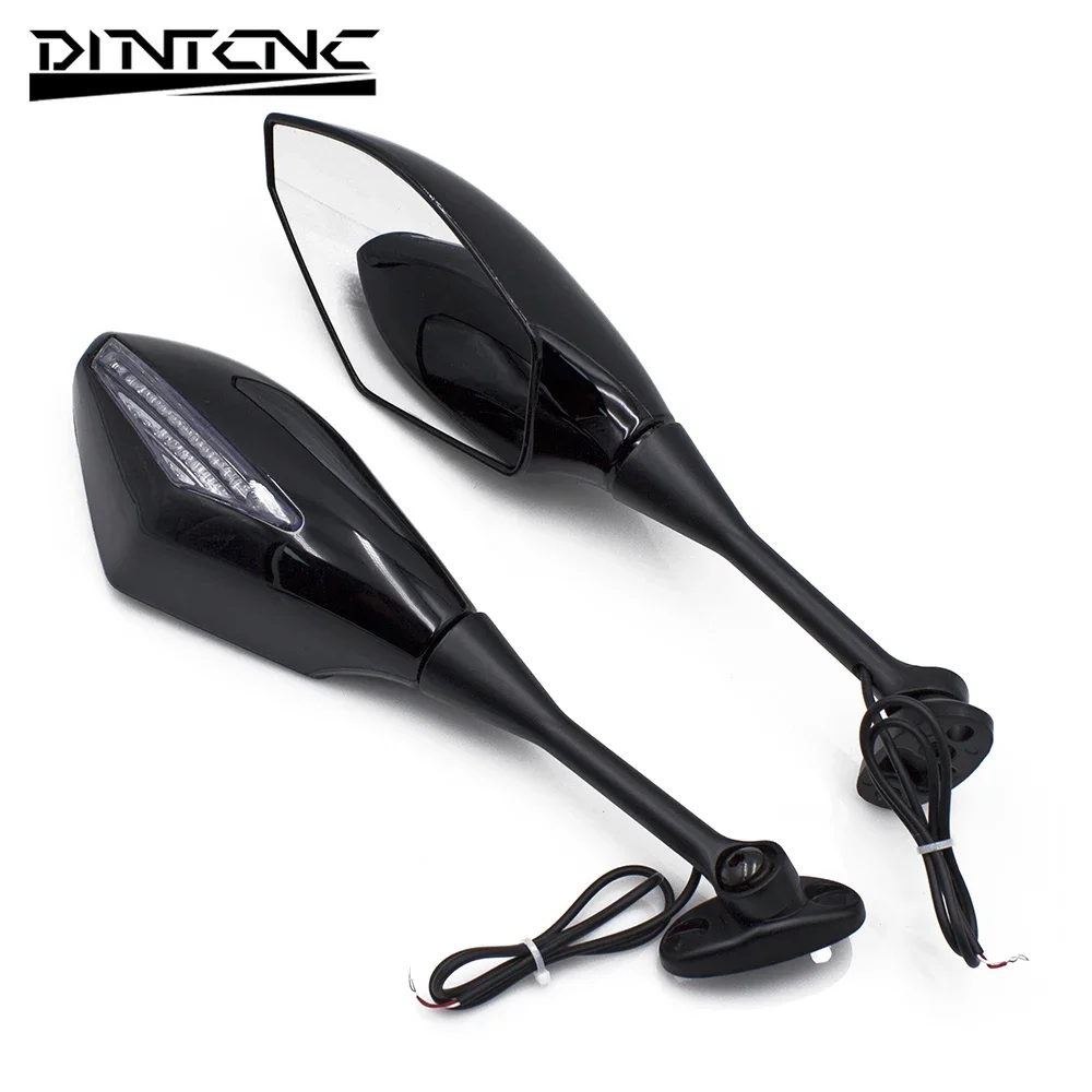 오토바이 범용 백미러, CBR600RR 2003-2012 CBR1000RR 2004-2008, 화살표 LED 방향 지시등 거울 액세서리