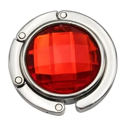 Portable Fashion Handbag Hook and Holder for Travel and Outdoor Use (Red  round)