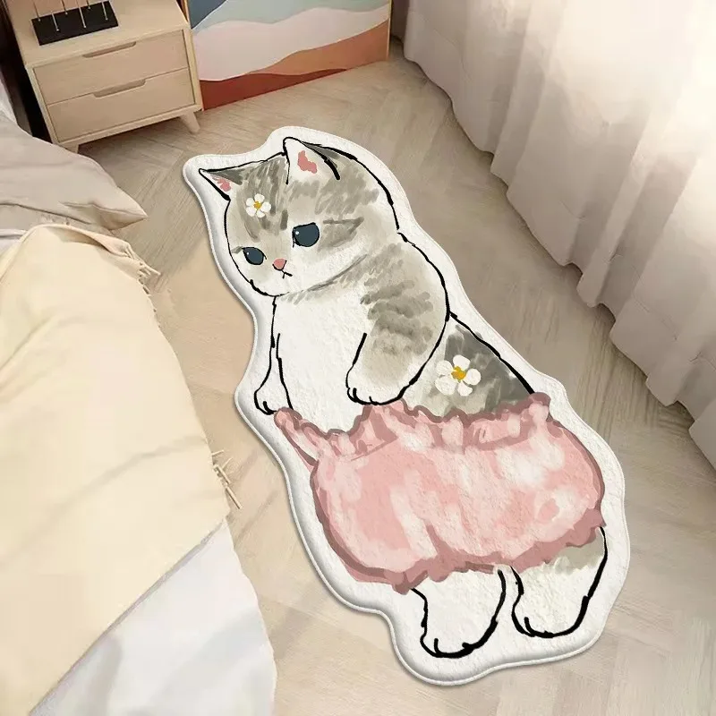 Cat Decorate Living Room Cute Cartoon Carpet Bedroom Bedside Soft Mat Entrance Fresh Home Coffee Table Plush Rug Ковер Tapis 러그 3