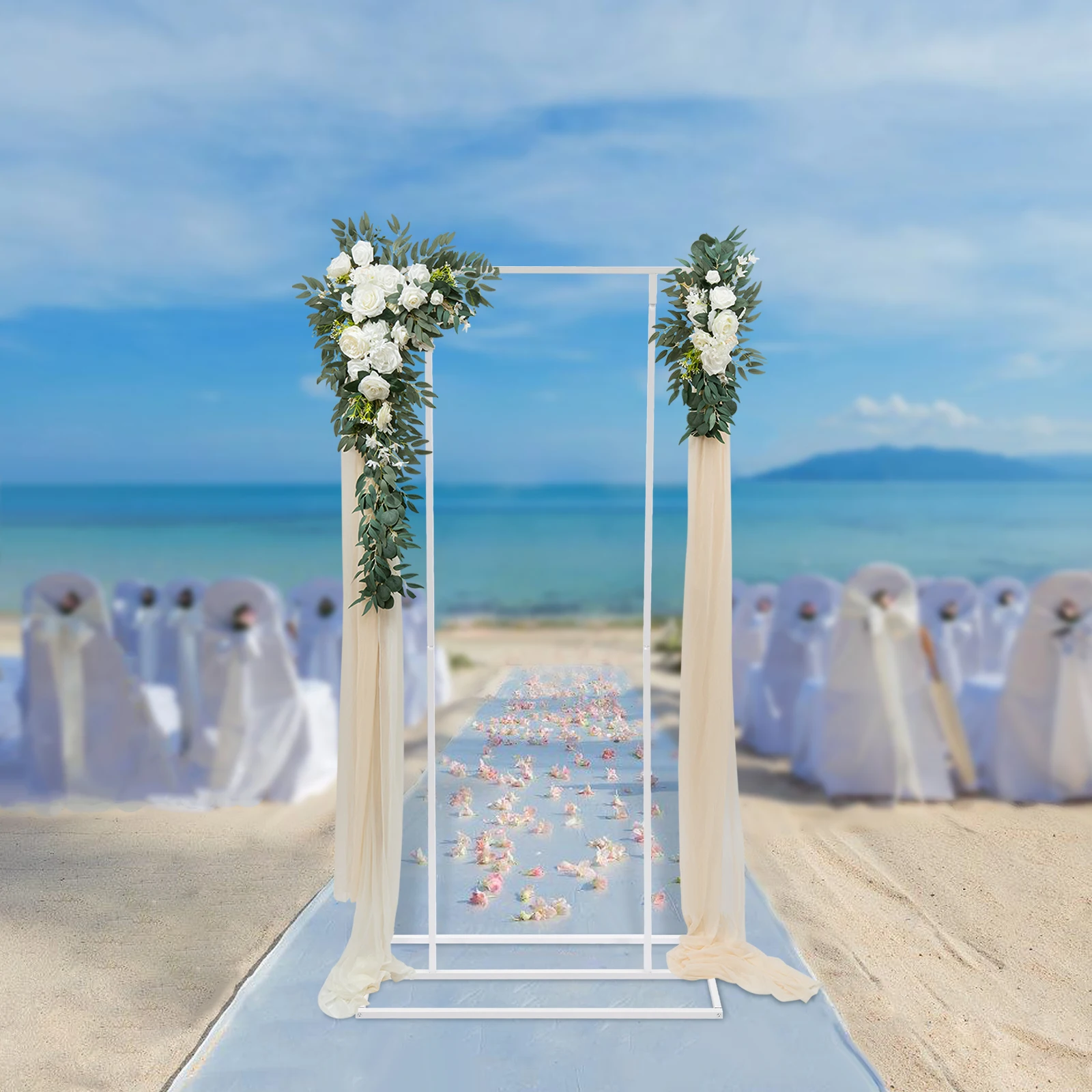 2*1m White Metal Balloon Frame Stand Balloon Wedding Backdrop Stand Garden Floral Decoration
