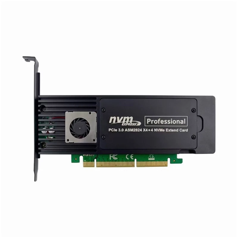 

PCIE3.0 4-port NVME Expansion Card Adopts ASMedia ASM2824 Chip for 4x .2 M-Key Hot-swappable Plug-play Power Free Dropship