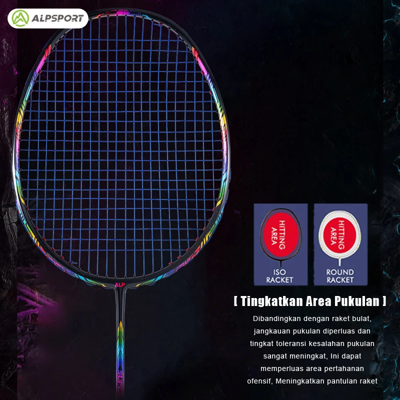 Alpsport-フルカーボンファイバーバドミントンラケット、プロの中間