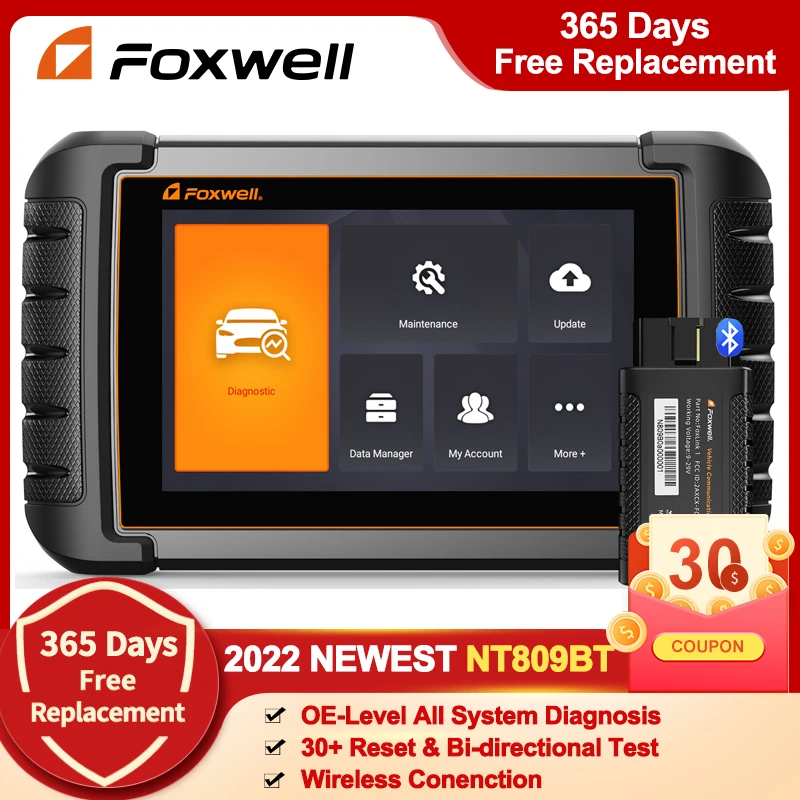 Foxwell Nt809bt Obd2 Bluetooth Car Diagnostic Scan Tool Active Tests