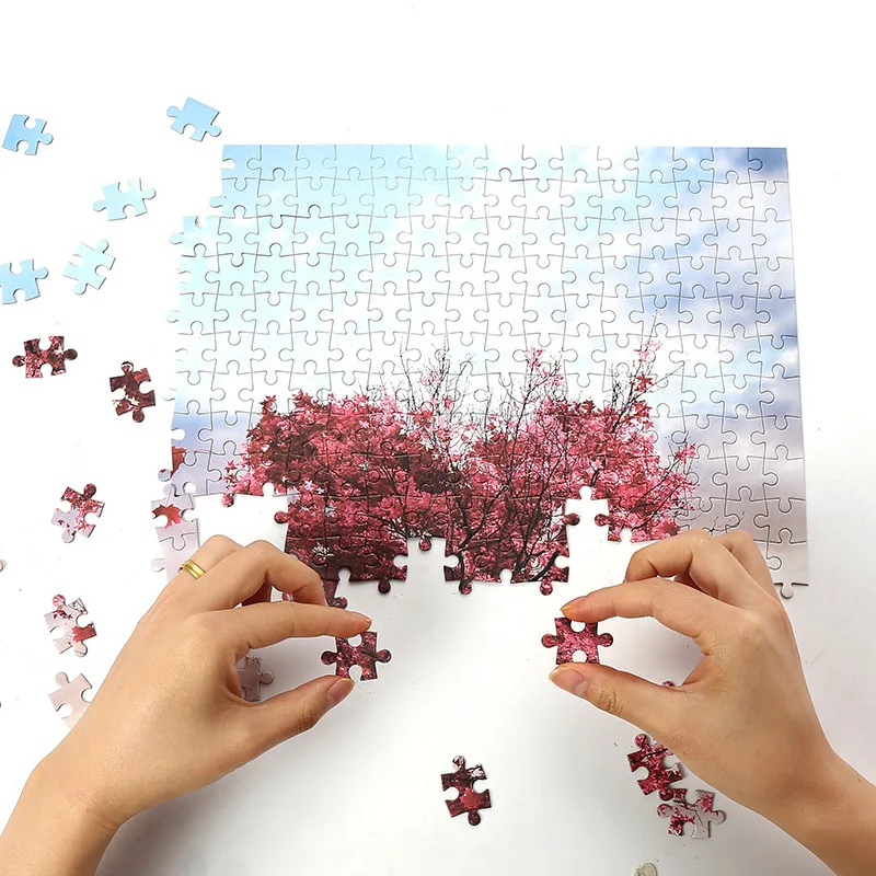 75*50cm Adult Paper Jigsaw Puzzle 1000PCS Sakura Avenue Adult Stress Relief Children Educational Entertainment Christmas Gift 5