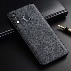 Slim Premium PU Leather Business Style Phone Case Cover - Galaxy A40(A405) (Grey)