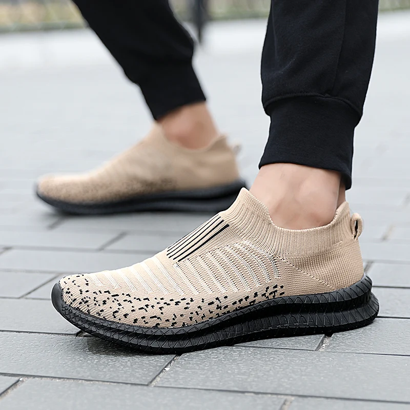 Men's Sneakers Classic Casual Shoes Breathable Mesh Running Sneakers Without Lacing Lightweight Walking Shoes 5