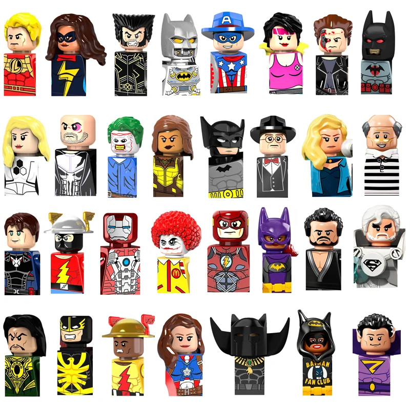 Superhero Batman Superman Starfire Green Lantern Robin Harley Quinn Building block Brick Toy kid Christmas gift moc 23774 xs freighter building block kit diy space wars deploying soldiers spaceship brick model kid brain toy gift home decore