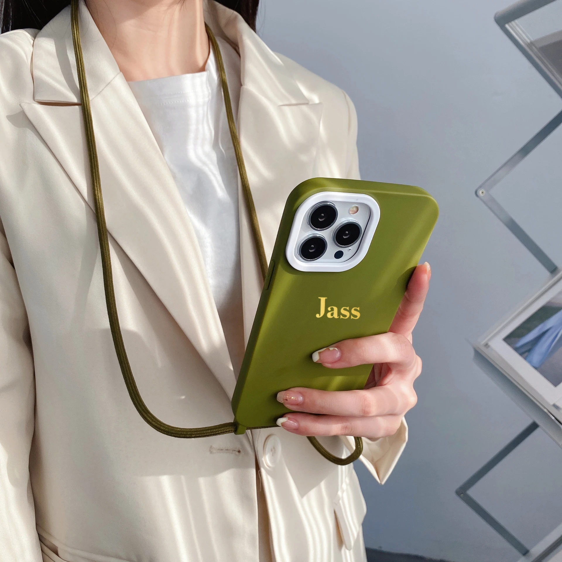 

Personalized Alphabet Crossbody Lanyard Phone Case For iPhone 14 Pro 13 Pro Max 12 11 X XS XR 7 8 Plus SE3 Cover