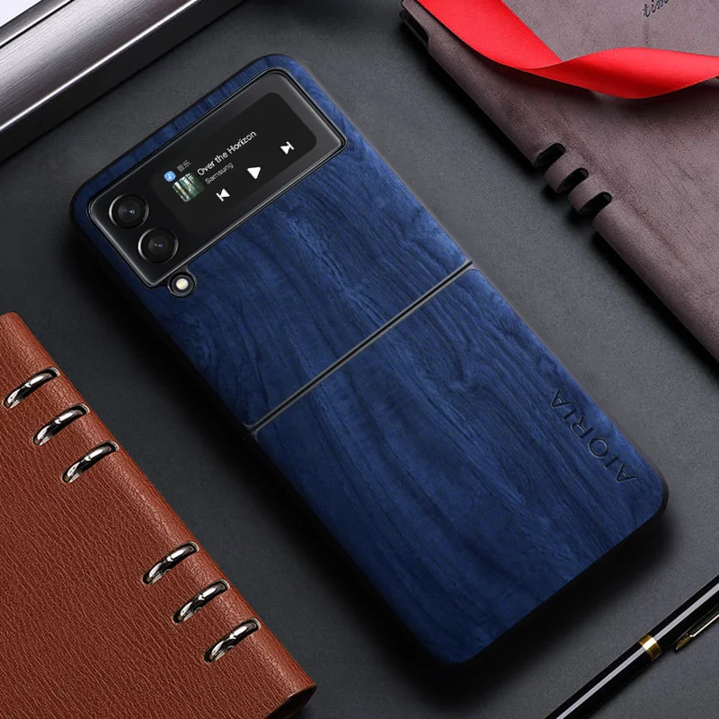Premium Bamboo Wood Pattern Leather Case for Samsung Galaxy Z Flip