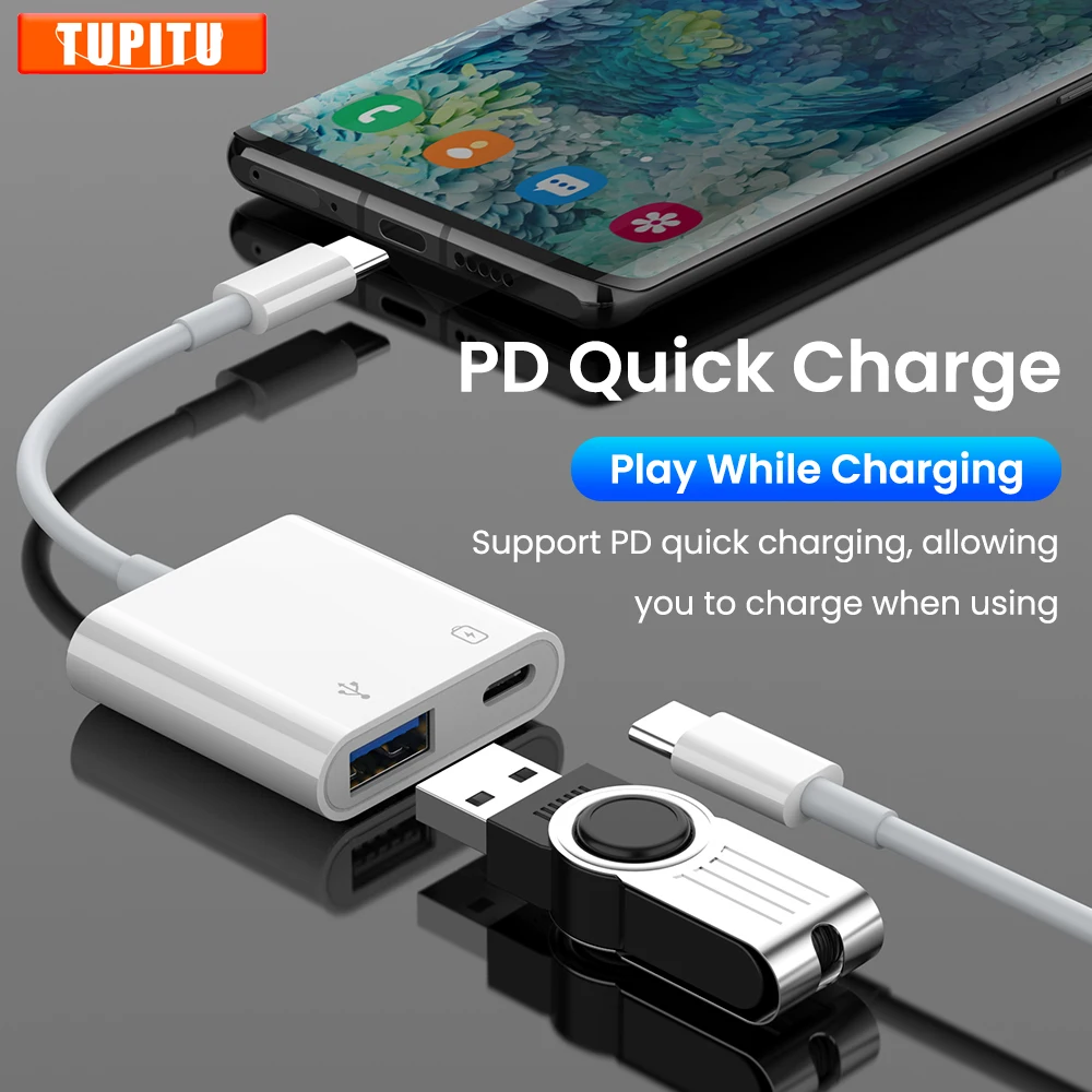 2 в 1 адаптер OTG Type-C 18 Вт DP QC3.0 кабель для быстрой зарядки конвертер Type C USB 3 0/USB