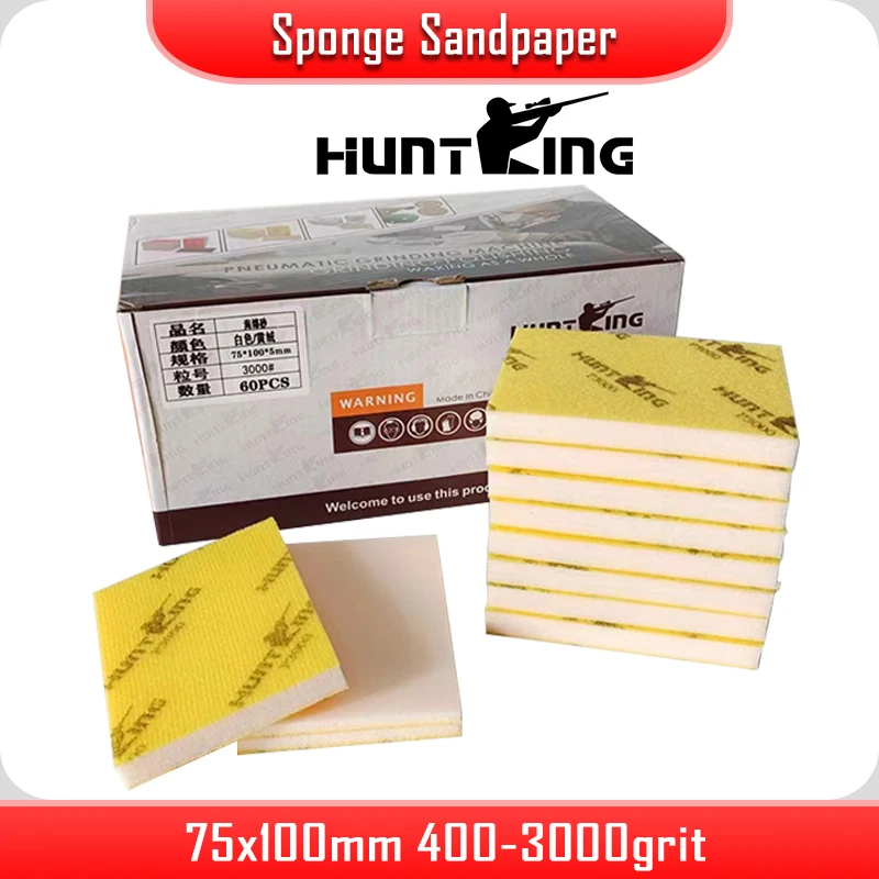 Sandpaper Set Sander Pads Sponge Sandpaper 75x100mm Flocking for Car Spray Polishing