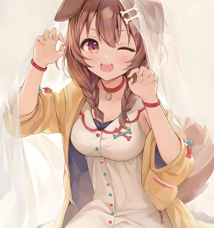 Hololive Inugami Korone Dog-themed VTuber Cosplay Costume