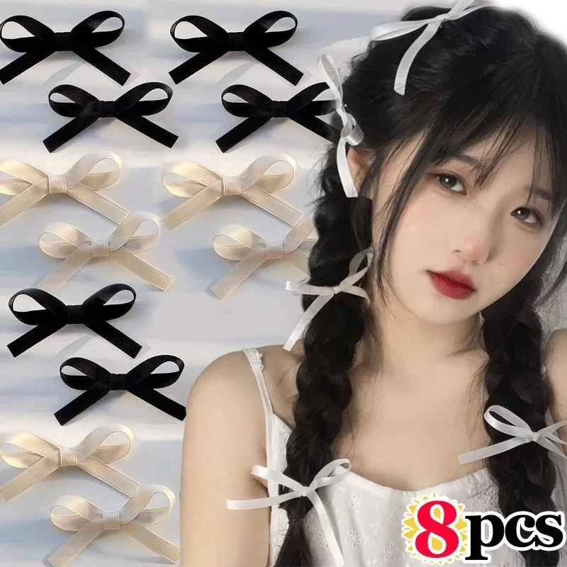 1PC Long Ribbon Bow Hair Clips Sweet Bow Knot Duck Billed Clip For Women  Girls Side Clips Bang Braids Y2k Style Hair Accessories - AliExpress