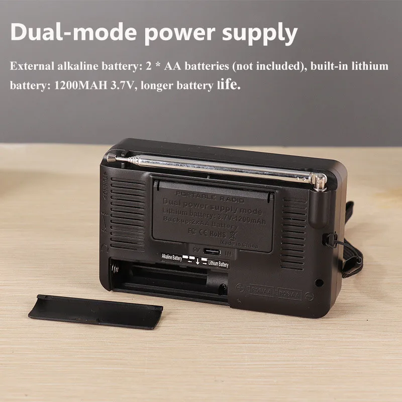 Mini DSP Full Band Radio Portable Pointer FM AM SW Radios Receiver Built-in Magnetic Speaker Rechargeable Support 3.5mm Headset