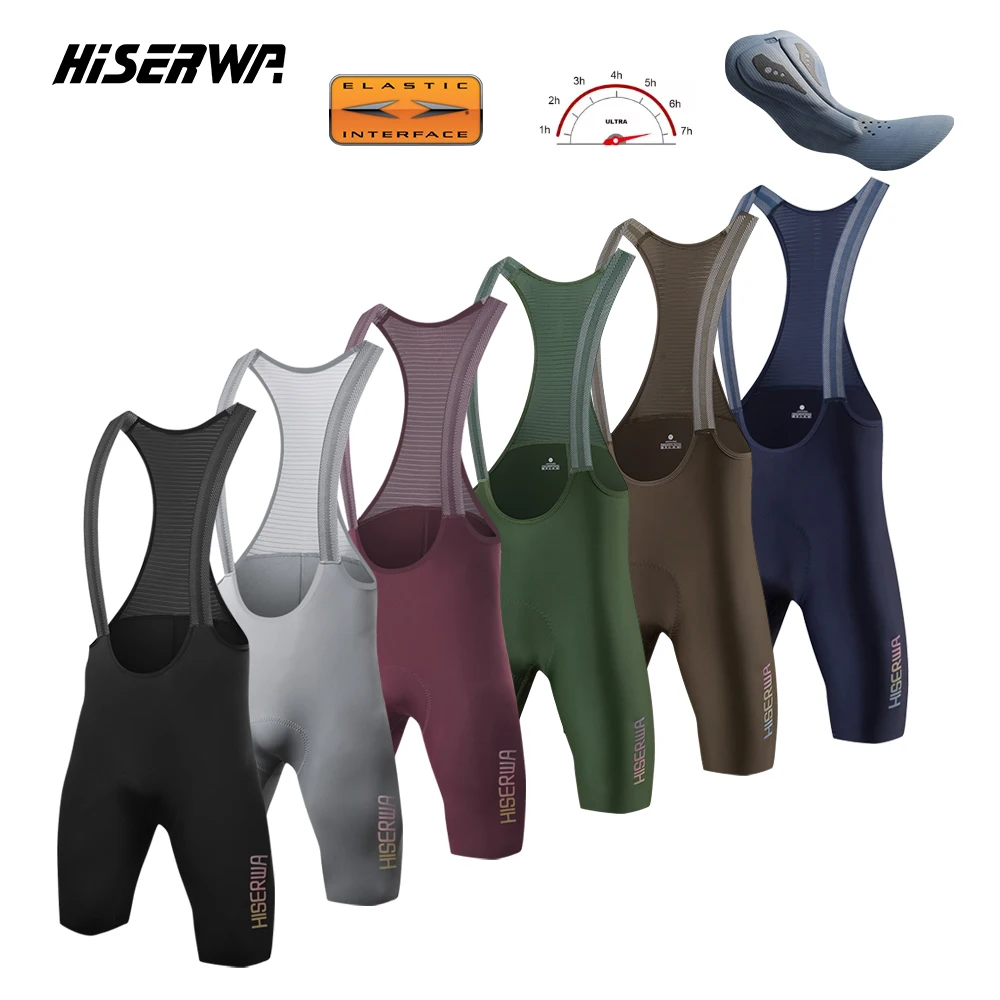 HISERWA hommes cyclisme cuissard Pro Team 7H italie Interface élastique Pad équitation cuissard vtt vélo bavoir court course vélo pantalon - AliExpress 18