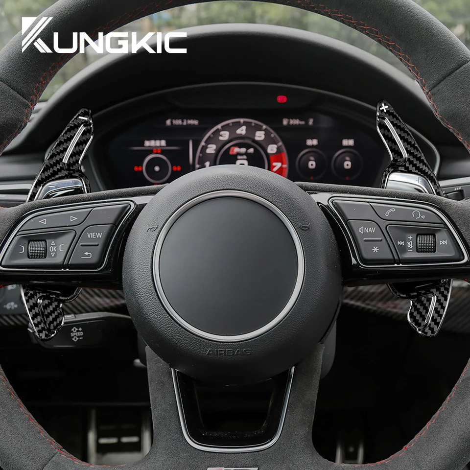 カーボンファイバーカーステアリングホイールパドル,アウディrs3,rs4